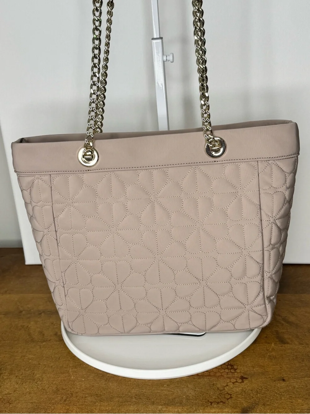 Kate Spade Cozy Grey Flower Quilted Tote